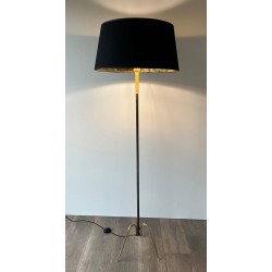Gun Metal and Brass Mid-Century Design Floor Lamp, French Work, circa 1960