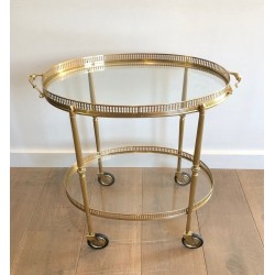 Neoclassical Style Brass Drinks Trolley