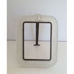 Murano Crystal and Brass Frame by Barovier & Toso, circa 1970