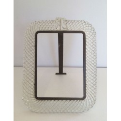 Murano Crystal and Brass Frame by Barovier & Toso, circa 1970