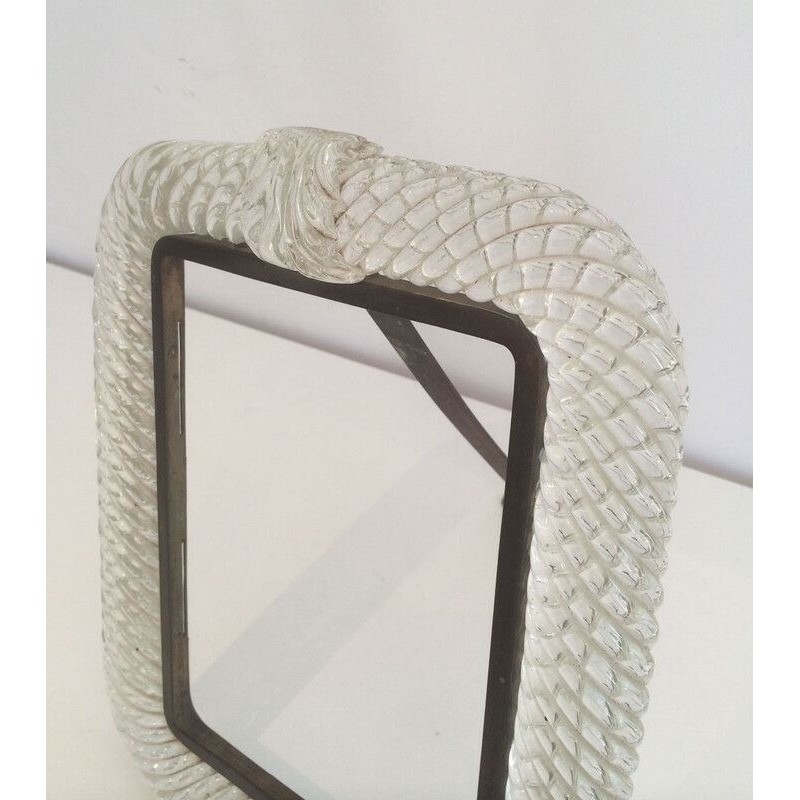 Murano Crystal and Brass Frame by Barovier & Toso, circa 1970