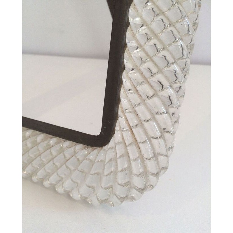 Murano Crystal and Brass Frame by Barovier & Toso, circa 1970