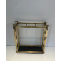 Porte-Parapluie en Laiton et Métal, Travail Français, vers 1900