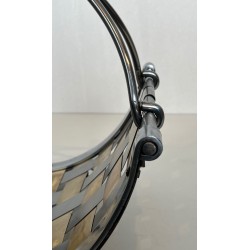 Porte-Bûches Design en Métal Chromé et Laiton