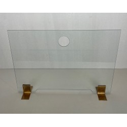 Glass and Brass Fireplace Screen