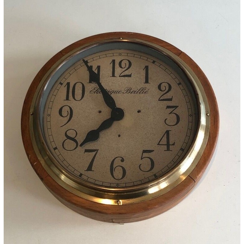 Pendule Murale et Bois et Laiton