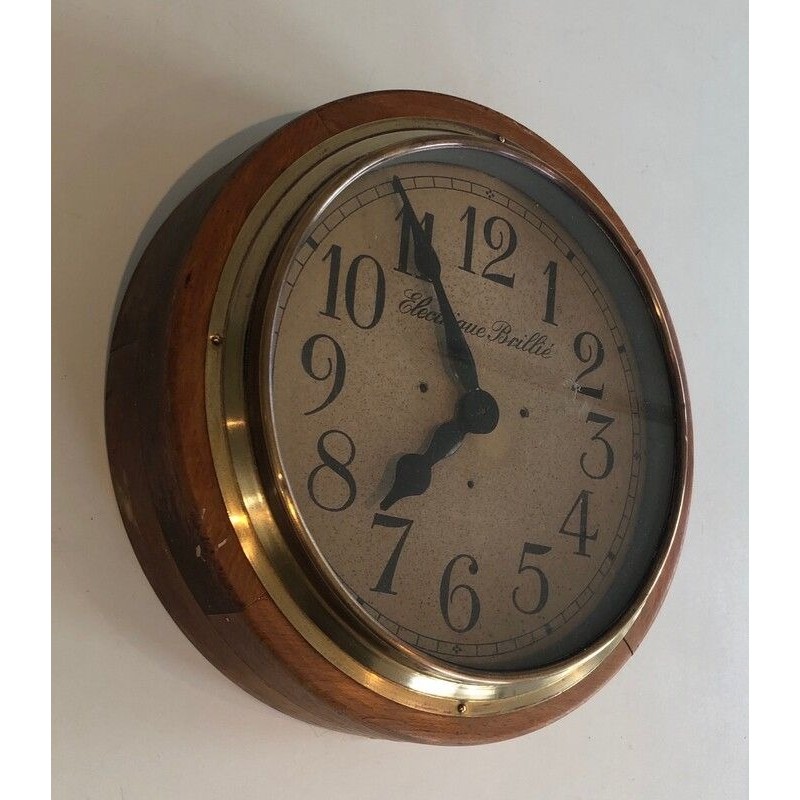 Pendule Murale et Bois et Laiton