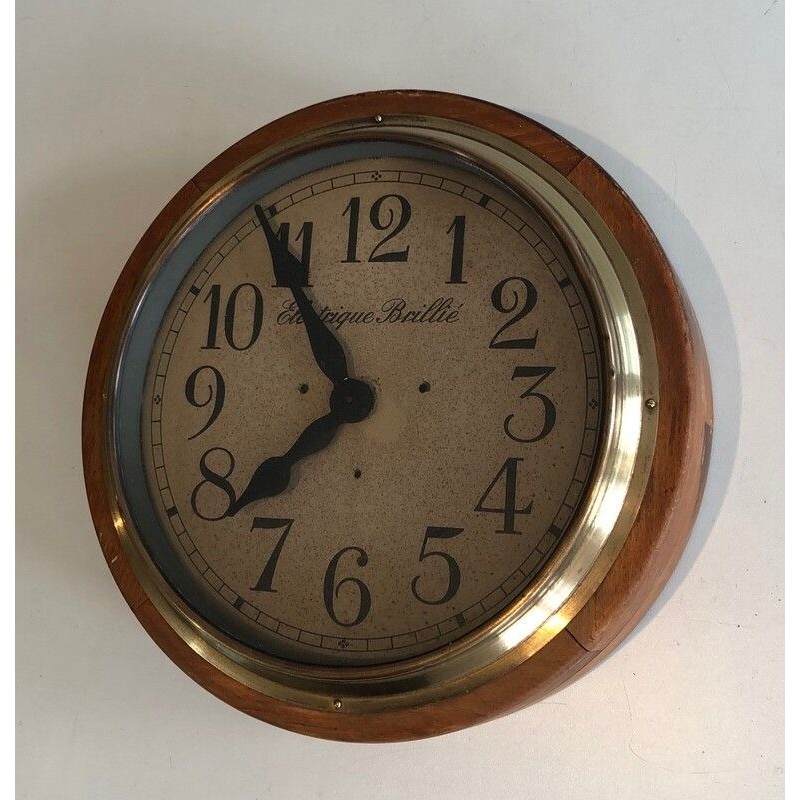 Pendule Murale et Bois et Laiton