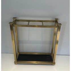 Brass and Metal Umbrella Stand, French Work, circa 1900