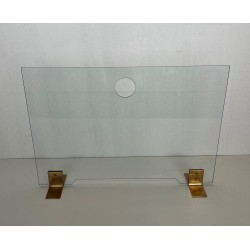Glass and Brass Fireplace Screen