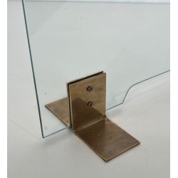 Glass and Brass Fireplace Screen