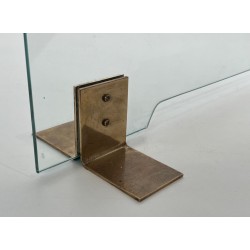 Glass and Brass Fireplace Screen