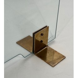 Glass and Brass Fireplace Screen