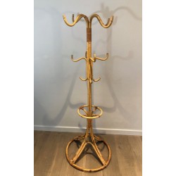Rattan Coat Rack on Stand
