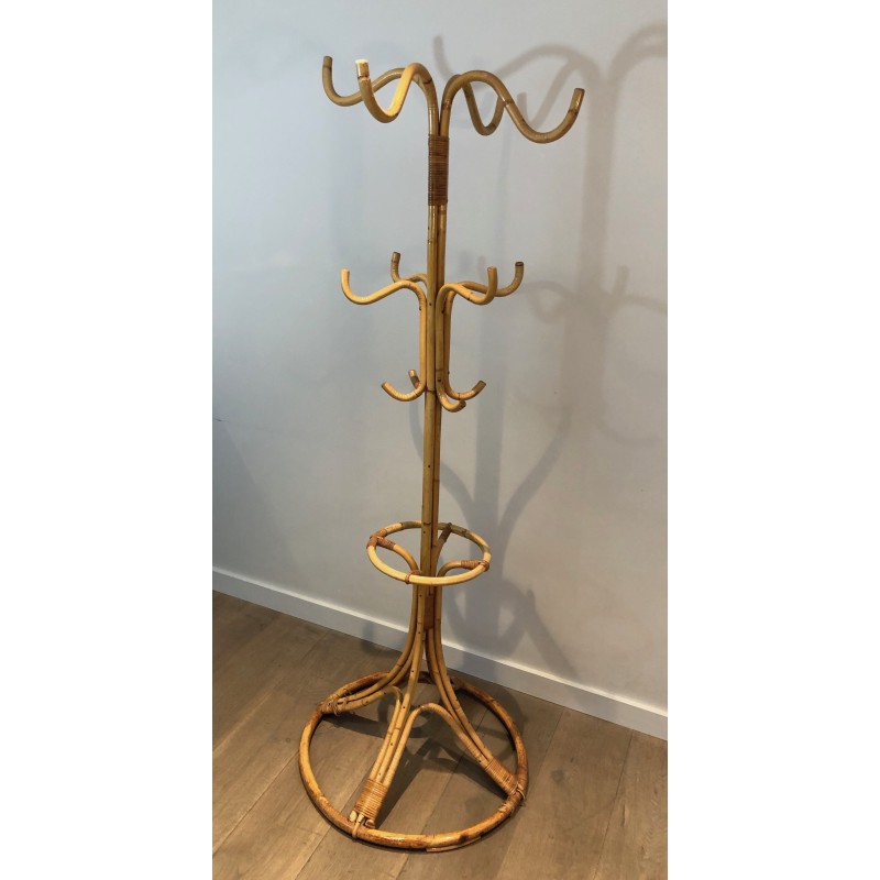 Rattan Coat Rack on Stand