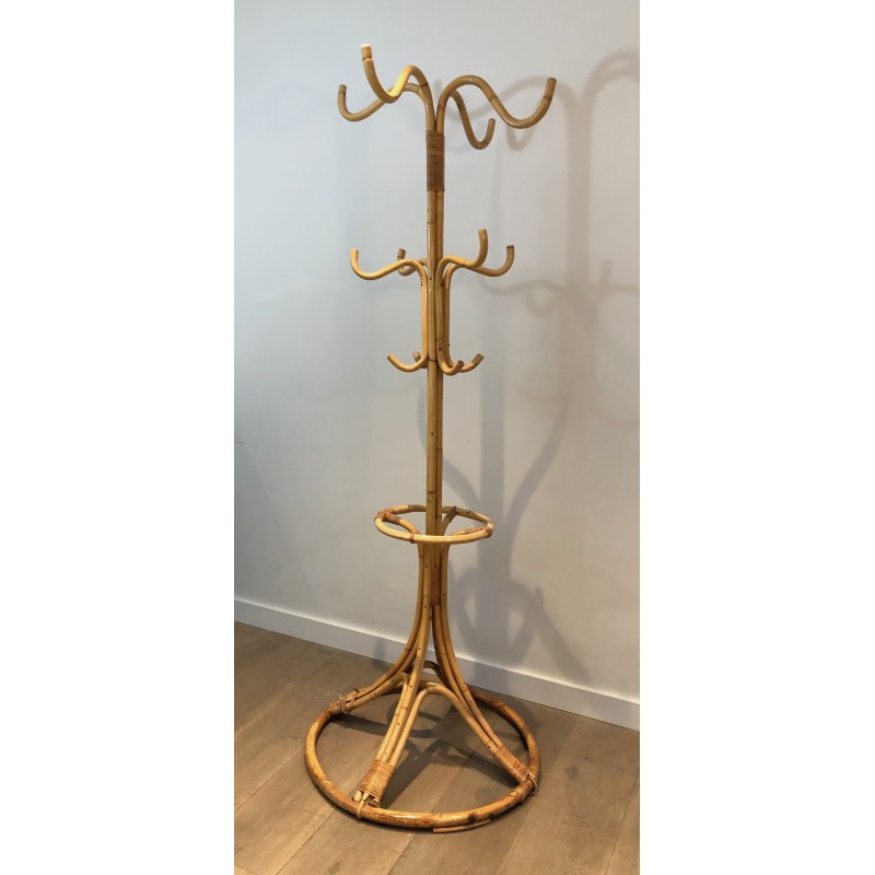 Rattan Coat Rack on Stand