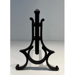 Paire de Chenets Modernistes en Fer Forgé