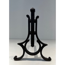 Paire de Chenets Modernistes en Fer Forgé