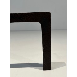 Pair of Modernist Wrought Iron Andirons
