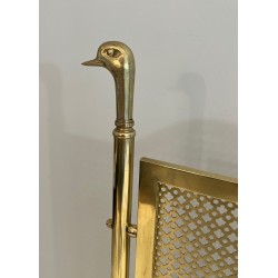 Pare-Feu Aux Têtes de Canards en Laiton