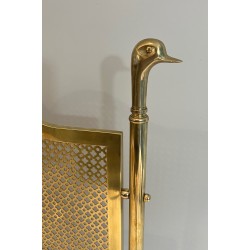 Pare-Feu Aux Têtes de Canards en Laiton