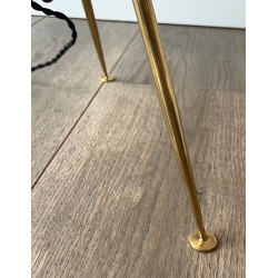 Lampadaire de Parquet Design en Laiton et Patine Canon de Fusil