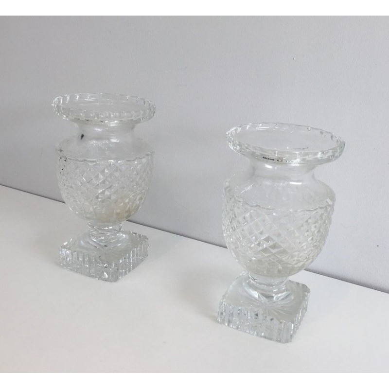 Pair of Medici-Style Crystal Vases