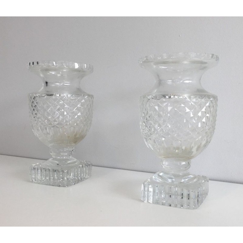 Pair of Medici-Style Crystal Vases