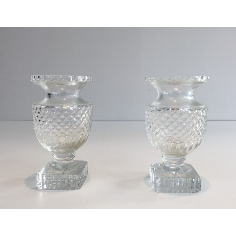 Pair of Medici-Style Crystal Vases