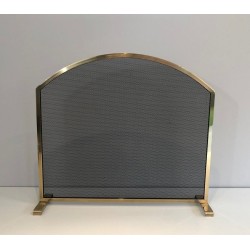 Neoclassical-Style Brass Fireplace Screen
