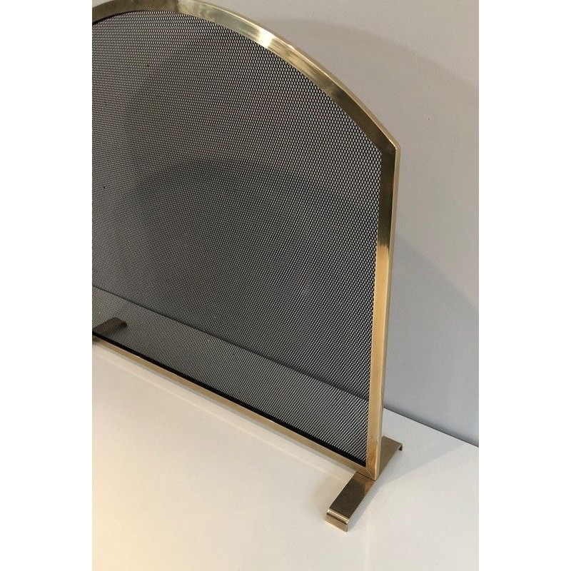 Neoclassical-Style Brass Fireplace Screen