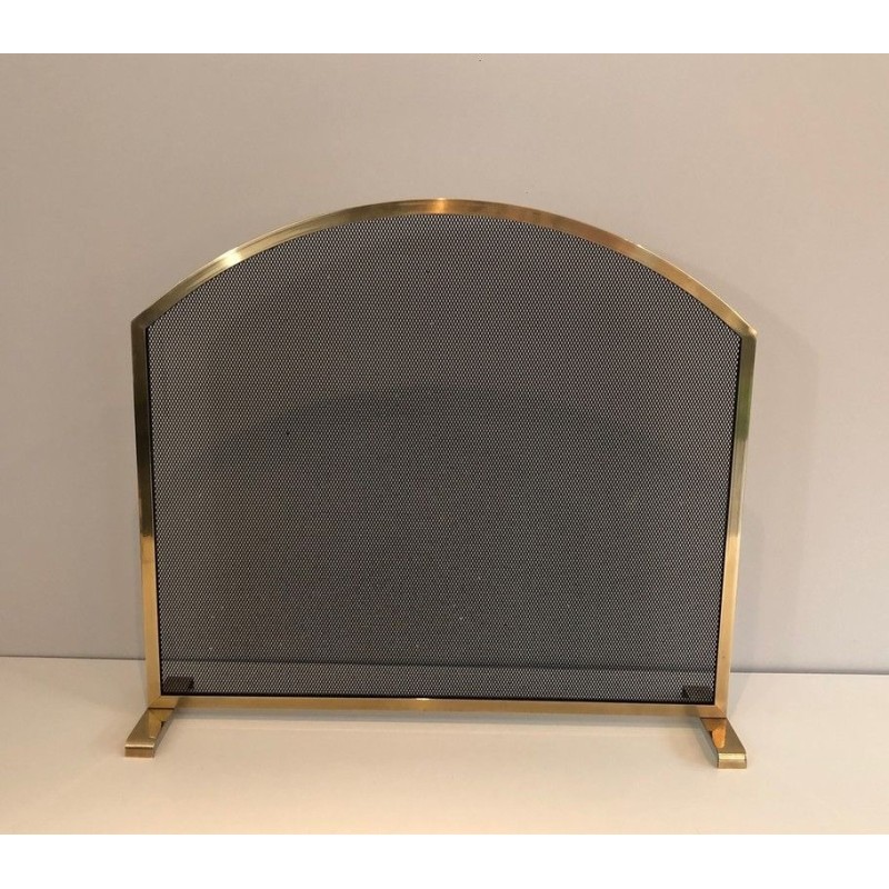 Neoclassical-Style Brass Fireplace Screen