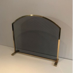 Neoclassical-Style Brass Fireplace Screen