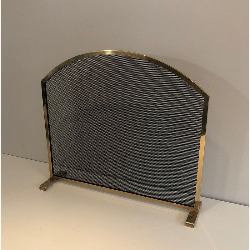 Neoclassical-Style Brass Fireplace Screen