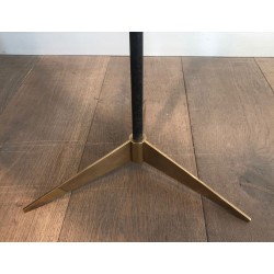 Brushed Steel and Brass Art Déco Design Floor Lamp, French Work, circa 1940