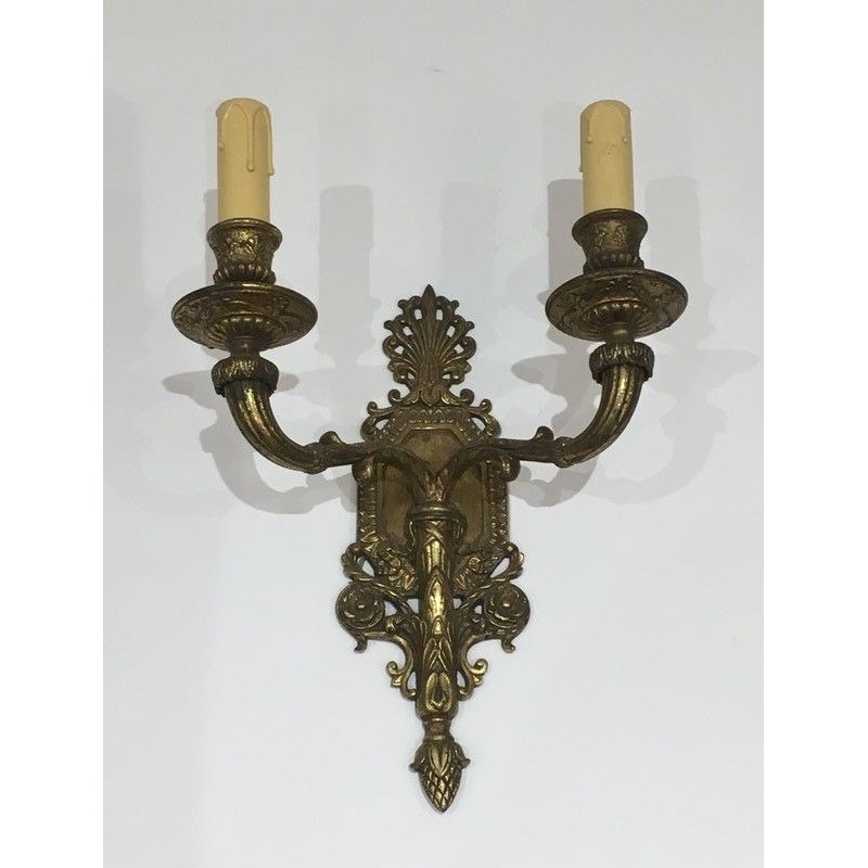 Pair of French Bronze Wall Sconces, circa 1920