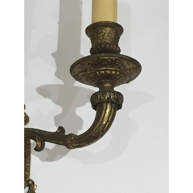 Pair of French Bronze Wall Sconces, circa 1920