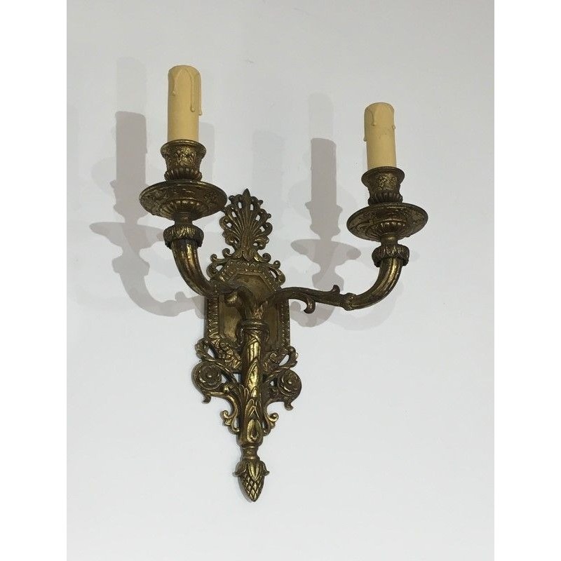 Pair of French Bronze Wall Sconces, circa 1920