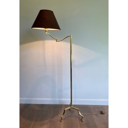 Lampe Liseuse Ajustable en Laiton à Pieds Griffes, Style Maison Jansen, vers 1940