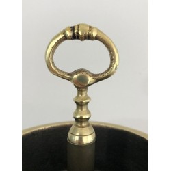 Neoclassical-Style Brass and Bronze Floor-Standing Ashtray with Fleur-de-Lis Decoration