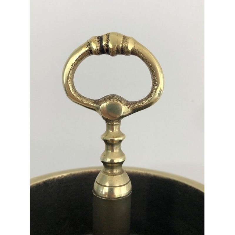 Cendrier en Bronze et Laiton à Décor de Fleurs de Lys