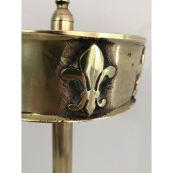 Cendrier en Bronze et Laiton à Décor de Fleurs de Lys