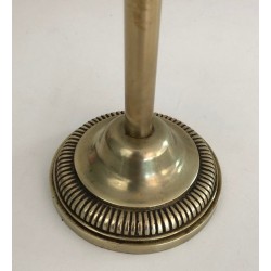 Neoclassical-Style Brass and Bronze Floor-Standing Ashtray with Fleur-de-Lis Decoration