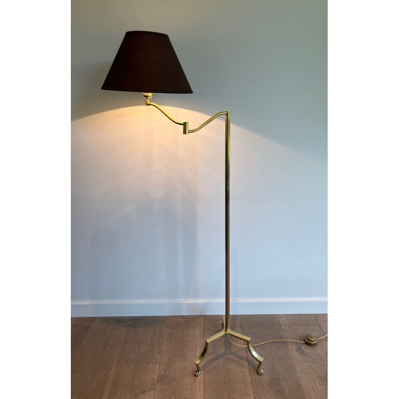 Adjustable Brass Reading Lamp with Claw Feet, Style of Maison Jansen, circa 1940