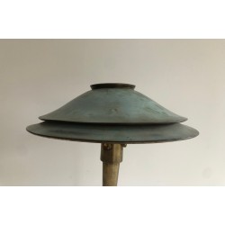 Lampe de Bureau Art Déco en Laiton Patiné, dans le Goût de Jacques Quinet ou de la Maison Perzel