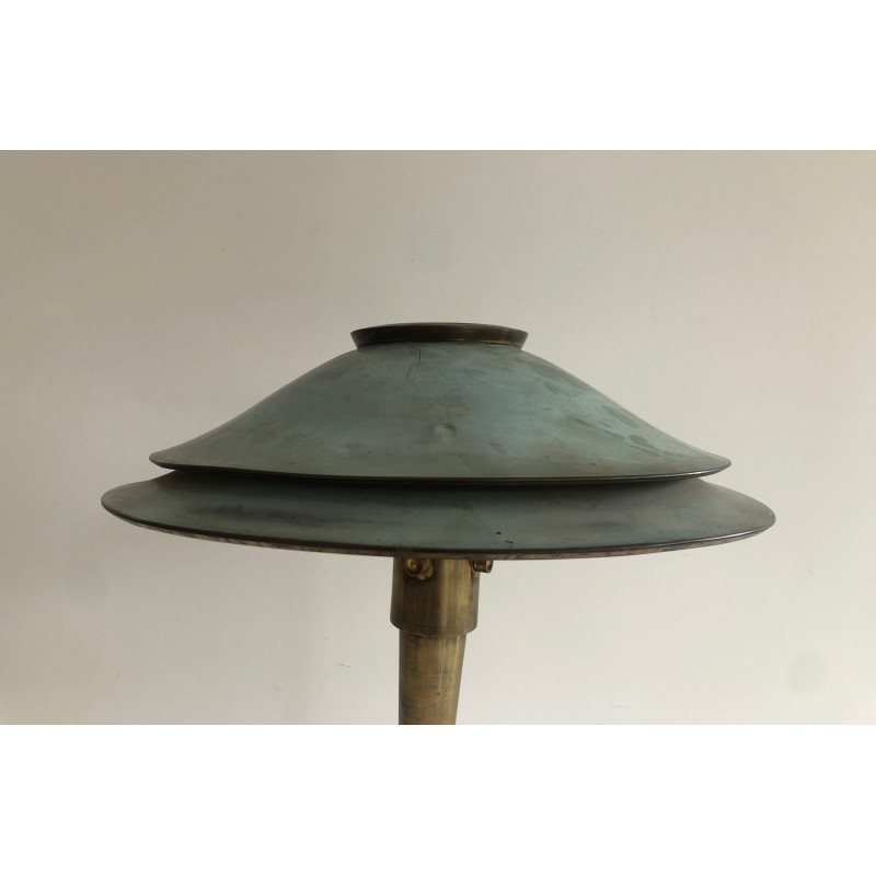 Art Déco Patinated Brass Desk Lamp, Manner of Jacques Quinet or Maison Perzel