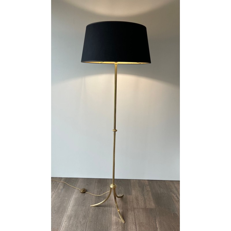 Neoclassical Brass Floor Lamp by Maison Jansen, French Work, circa 1940