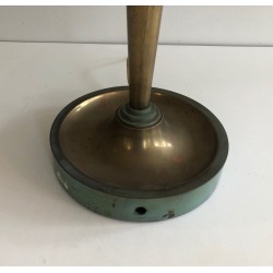 Art Déco Patinated Brass Desk Lamp, Manner of Jacques Quinet or Maison Perzel