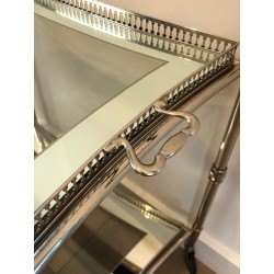 Neoclassical-Style Silver-Plated Drinks Trolley with Removable Trays