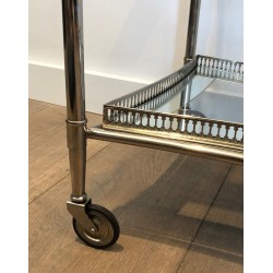 Neoclassical-Style Silver-Plated Drinks Trolley with Removable Trays
